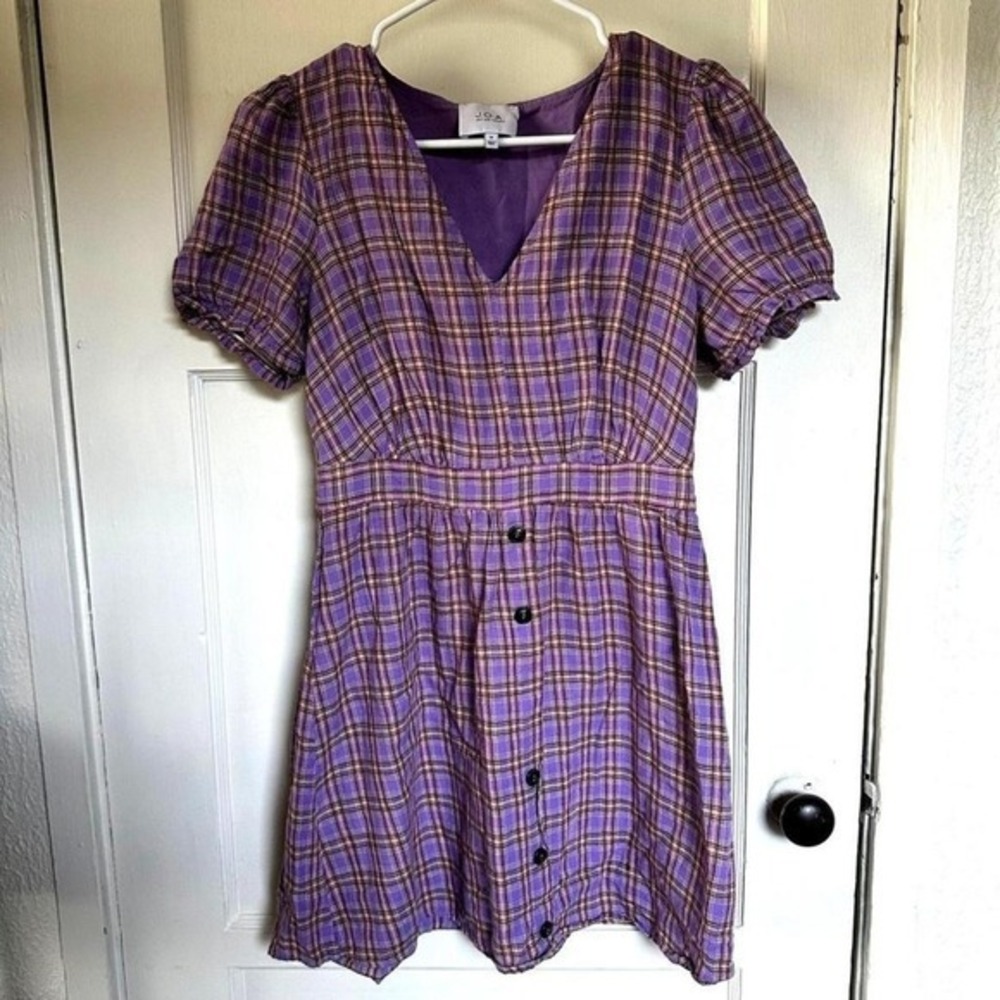 Purple plaid dress by J.O.A.‎